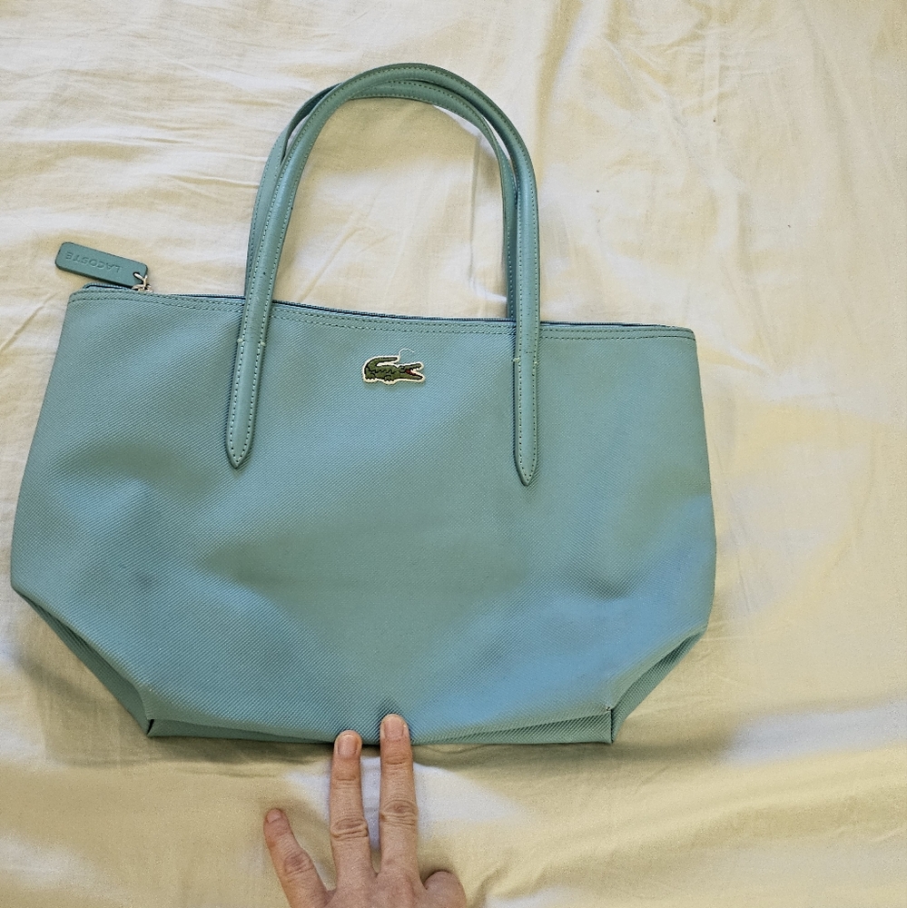 Lacoste Blue Tote Bag with Structured Design